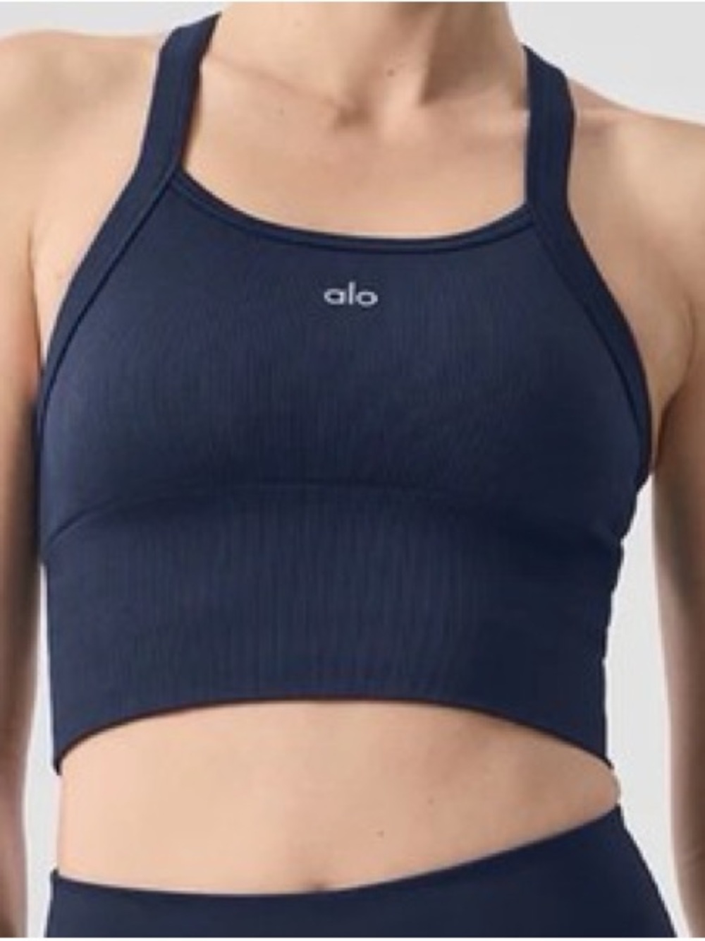ALO Yoga Navy Ribbed tank Top